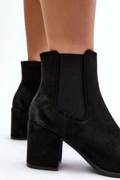 Damskie Botki Na Słupku Czarne Arianti