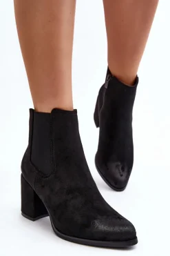 Damskie Botki Na Słupku Czarne Arianti