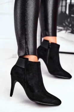 Damskie Botki Na Szpilce Czarne Office