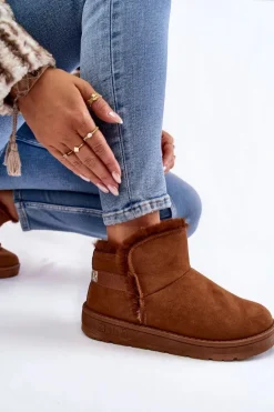 Damskie Botki Śniegowce Big Star KK274620 Brązowe