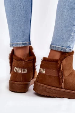 Damskie Botki Śniegowce Big Star KK274620 Brązowe