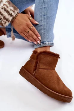 Damskie Botki Śniegowce Big Star KK274620 Brązowe