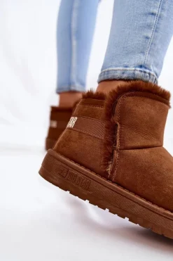 Damskie Botki Śniegowce Big Star KK274620 Brązowe