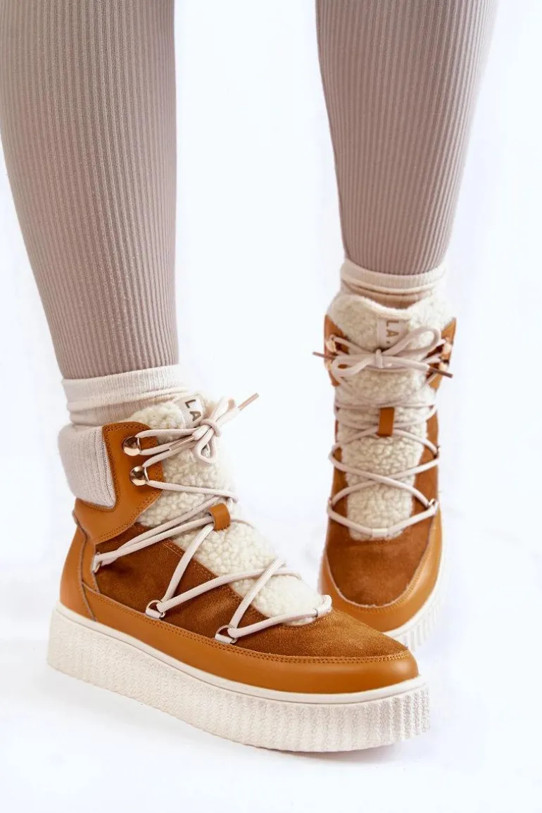 Damskie Botki Śniegowce La.Fi 280072Y-QN Camel