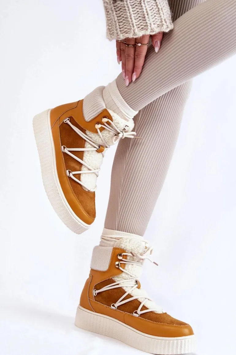 Damskie Botki Śniegowce La.Fi 280072Y-QN Camel