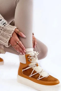 Damskie Botki Śniegowce La.Fi 280072Y-QN Camel