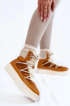 Damskie Botki Śniegowce La.Fi 280072Y-QN Camel