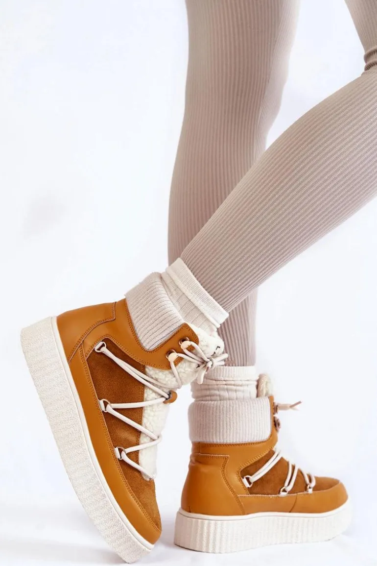 Damskie Botki Śniegowce La.Fi 280072Y-QN Camel