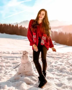 Damskie Botki Śniegowce Ocieplane Futerkiem Czarne Veme