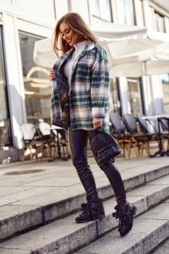 Damskie Botki Nity Kolce Czarne Magnes