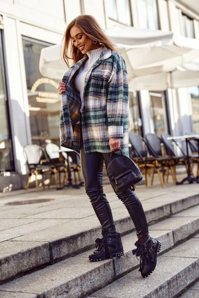 Damskie Botki Nity Kolce Czarne Magnes