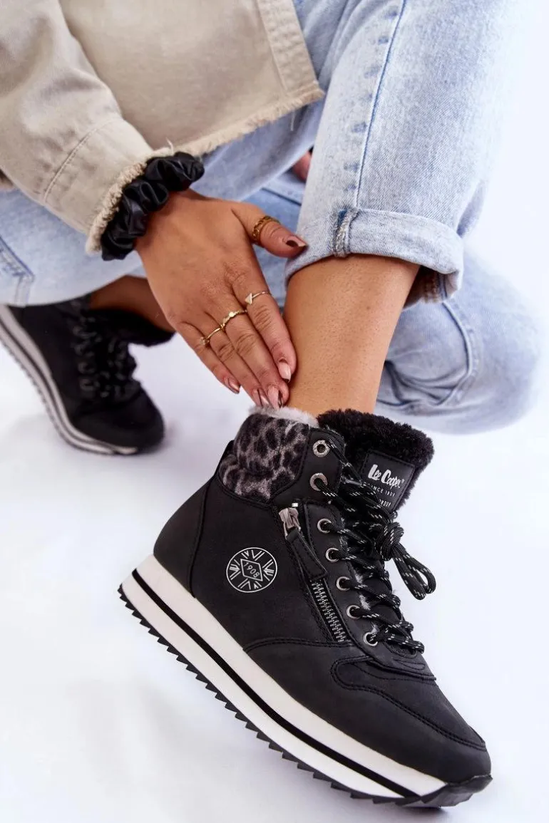 Damskie Botki Ocieplane Lee Cooper LCJ-22-31-1448 Czarne