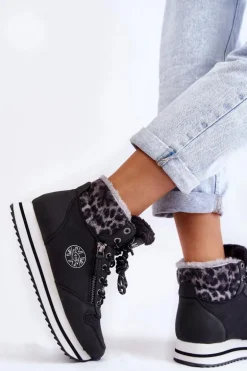 Damskie Botki Ocieplane Lee Cooper LCJ-22-31-1448 Czarne