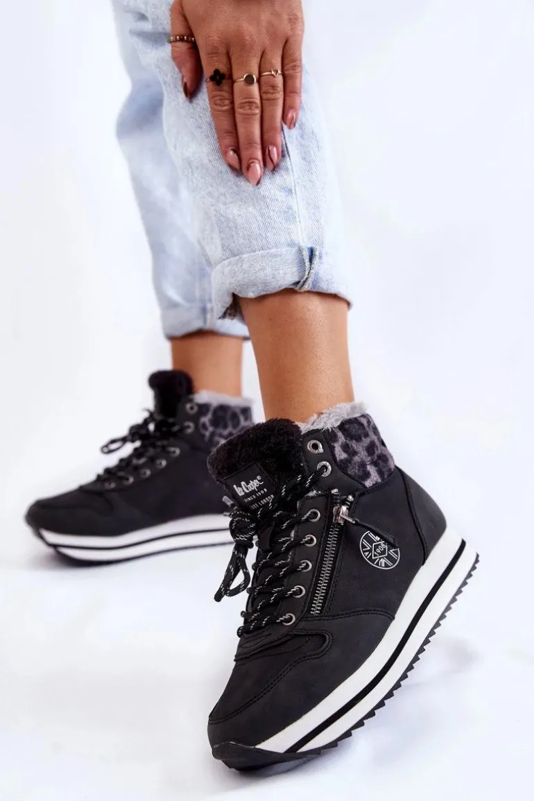 Damskie Botki Ocieplane Lee Cooper LCJ-22-31-1448 Czarne