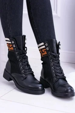 Damskie Botki Skarpetkowe Czarne Herse