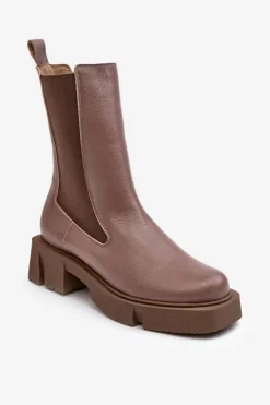 Damskie Botki Sztyblety 2693/230 Laura Messi Brązowe