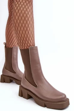 Damskie Botki Sztyblety 2693/230 Laura Messi Brązowe