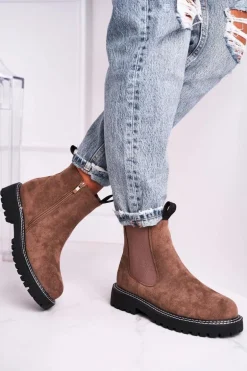 Damskie Botki Sztyblety Khaki Resist