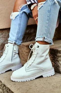 Damskie Botki Trapery Big Star Białe GG274597