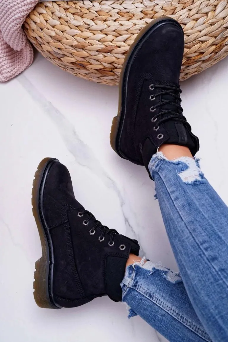 Damskie Botki Trapery Big Star Czarne EE274014