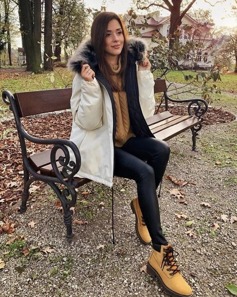 Damskie Botki Trapery Big Star Camel EE274035