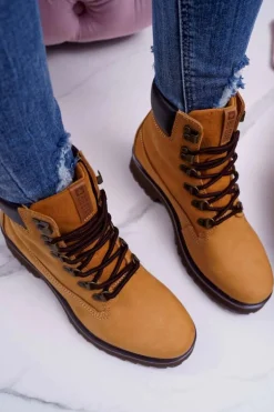 Damskie Botki Trapery Big Star Camel EE274035