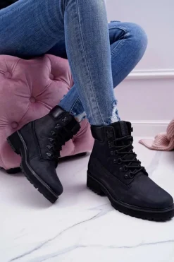 Damskie Botki Trapery Big Star Czarne EE274033