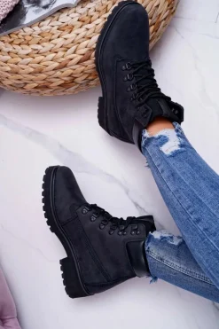 Damskie Botki Trapery Big Star Czarne EE274033