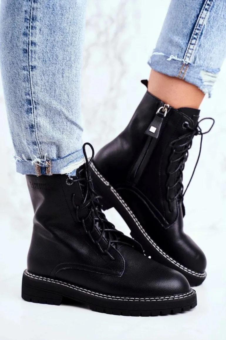 Damskie Botki Trapery Big Star Czarne GG274596