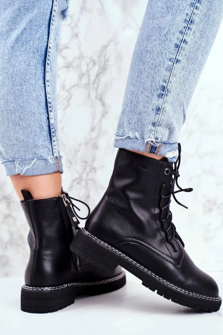 Damskie Botki Trapery Big Star Czarne GG274596