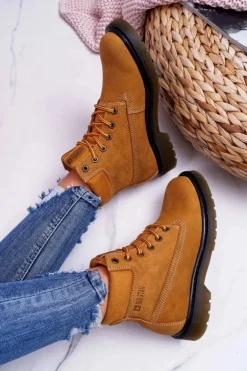 Damskie Botki Trapery Big Star Camel EE274013