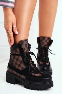 Damskie Botki Trapery Czarne NS169P Milady