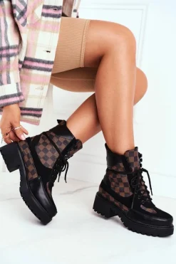 Damskie Botki Trapery Czarne NS169P Milady