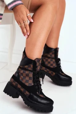 Damskie Botki Trapery Czarne NS169P Milady