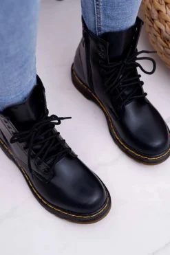 Damskie Botki Trapery Glany Czarne Gangsta