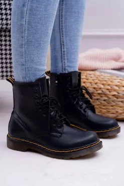 Damskie Botki Trapery Glany Czarne Gangsta