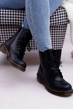 Damskie Botki Trapery Glany Czarne Gangsta