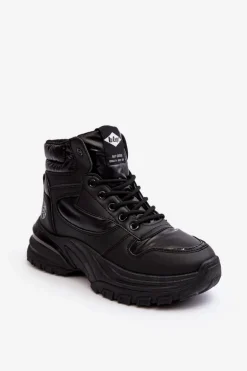 Damskie Botki Trapery Na Grubej Podeszwie Lee Cooper LCJ-23-44-1973L Czarne