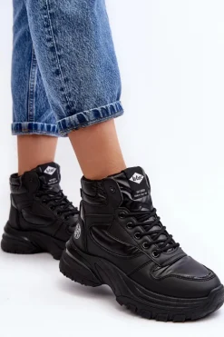 Damskie Botki Trapery Na Grubej Podeszwie Lee Cooper LCJ-23-44-1973L Czarne