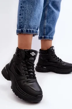 Damskie Botki Trapery Na Grubej Podeszwie Lee Cooper LCJ-23-44-1973L Czarne