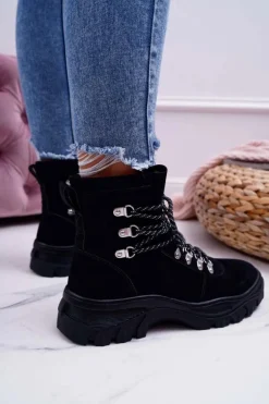 Damskie Botki Trapery Sergio Leone Czarne TR729