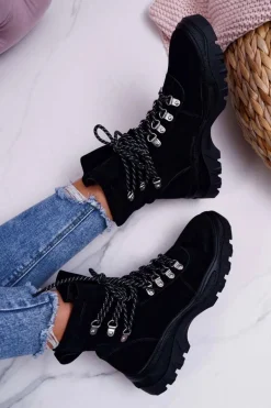 Damskie Botki Trapery Sergio Leone Czarne TR729