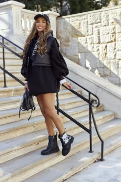 Damskie Botki Trapery z Printem GOE II2N4045 Czarne