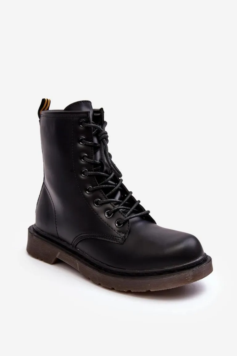 Damskie Botki Trapery Z Suwakiem Czarne Mibrasa