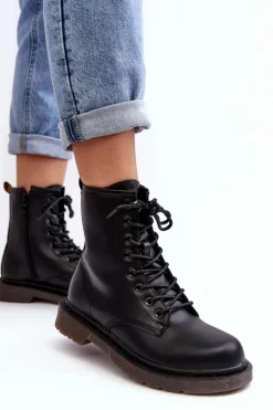 Damskie Botki Trapery Z Suwakiem Czarne Mibrasa