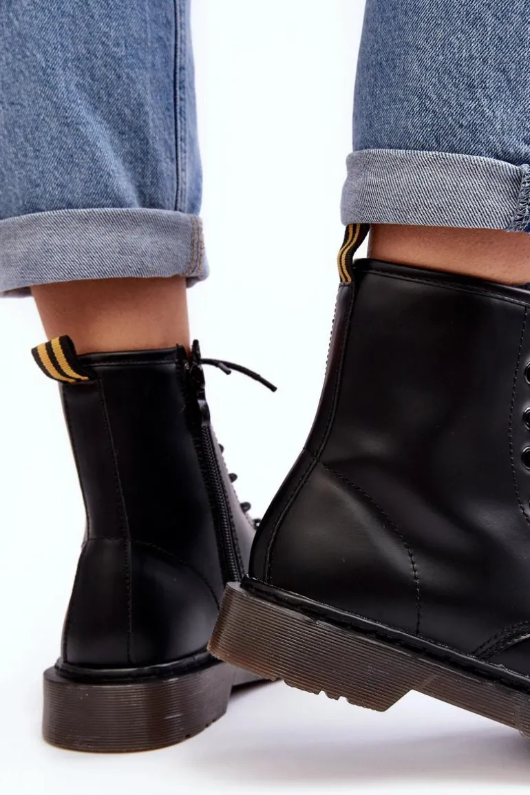 Damskie Botki Trapery Z Suwakiem Czarne Mibrasa