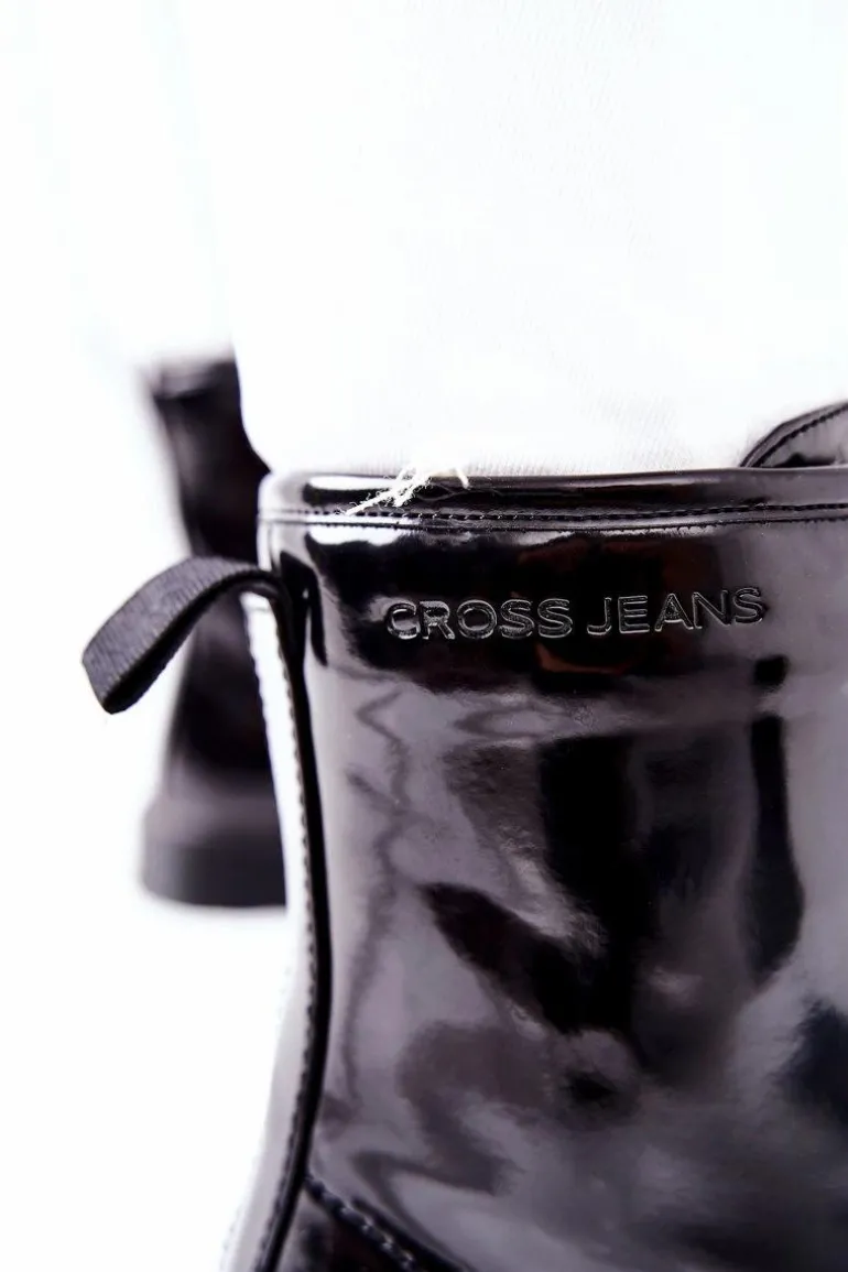 Damskie Botki Trzewiki Cross Jeans Czarne GG2R4023