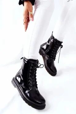 Damskie Botki Trzewiki Cross Jeans Czarne GG2R4023