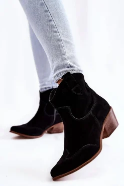 Damskie Botki W Szpic Lewski Shoes 3236 Czarne