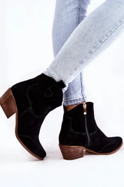 Damskie Botki W Szpic Lewski Shoes 3236 Czarne